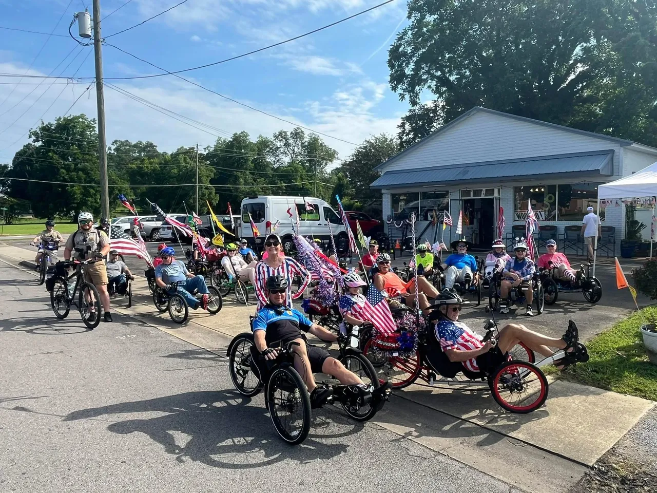Group of recumbent trike riders on the trail — video thumbnail