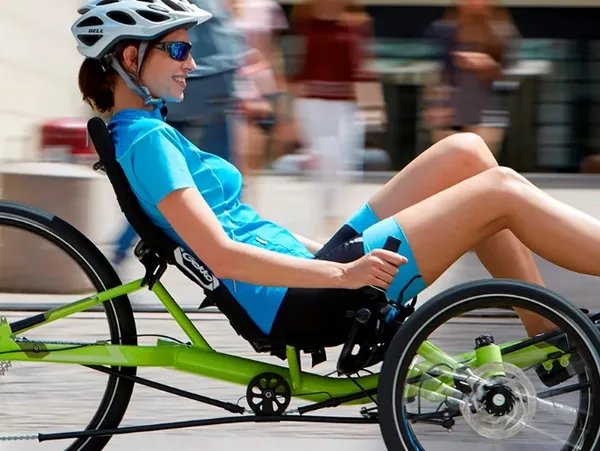 Rider on a demo trike